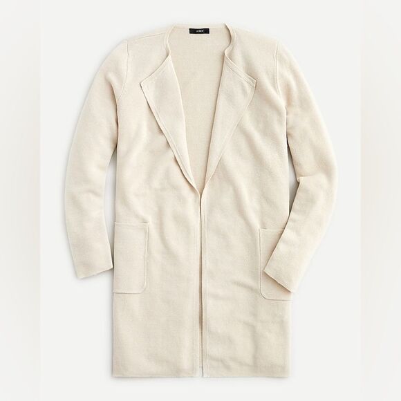 J Crew Juliette Collarless Sweater Blazer Cardigan in Linen Blend Cream Size XL - Picture 10 of 10